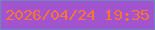 文字の大きさ：4、枠の色：6d85bd、背景の色：a154cd、文字の色：ff7235 無料ブログパーツのブログ時計