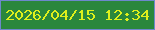 文字の大きさ：2、枠の色：6d88cc、背景の色：2a873c、文字の色：dff01c 無料ブログパーツのブログ時計