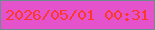 文字の大きさ：4、枠の色：6d8c8e、背景の色：e453cc、文字の色：f9392d 無料ブログパーツのブログ時計