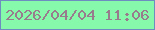文字の大きさ：4、枠の色：6d8cc0、背景の色：86faaa、文字の色：987b8d 無料ブログパーツのブログ時計