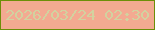 文字の大きさ：4、枠の色：6d8e08、背景の色：f3aa91、文字の色：d2d29f 無料ブログパーツのブログ時計