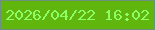 文字の大きさ：3、枠の色：6d917e、背景の色：61b60d、文字の色：8cff66 無料ブログパーツのブログ時計