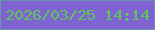 文字の大きさ：5、枠の色：6d92b1、背景の色：7e63d1、文字の色：5fc658 無料ブログパーツのブログ時計