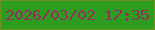 文字の大きさ：2、枠の色：6d9323、背景の色：2c9d1e、文字の色：9b2a60 無料ブログパーツのブログ時計