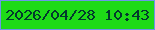 文字の大きさ：1、枠の色：6d95e9、背景の色：1eda17、文字の色：02392d 無料ブログパーツのブログ時計