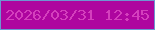 文字の大きさ：2、枠の色：6d96d1、背景の色：ae059f、文字の色：d43fbd 無料ブログパーツのブログ時計