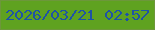 文字の大きさ：3、枠の色：6d973b、背景の色：5fa220、文字の色：1e53a6 無料ブログパーツのブログ時計