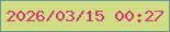 文字の大きさ：3、枠の色：6d979c、背景の色：d0de83、文字の色：d8307a 無料ブログパーツのブログ時計