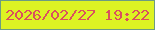 文字の大きさ：3、枠の色：6d9c81、背景の色：ddf323、文字の色：da515e 無料ブログパーツのブログ時計