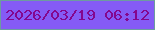 文字の大きさ：5、枠の色：6d9c9f、背景の色：855bf5、文字の色：84078e 無料ブログパーツのブログ時計