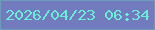 文字の大きさ：1、枠の色：6d9cbc、背景の色：717bbe、文字の色：69edd7 無料ブログパーツのブログ時計