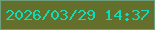 文字の大きさ：3、枠の色：6d9e7d、背景の色：656f2c、文字の色：11dbb9 無料ブログパーツのブログ時計