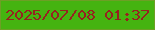 文字の大きさ：5、枠の色：6d9f25、背景の色：45b310、文字の色：962220 無料ブログパーツのブログ時計