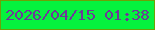 文字の大きさ：2、枠の色：6da106、背景の色：06f23e、文字の色：6e3899 無料ブログパーツのブログ時計