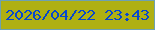 文字の大きさ：3、枠の色：6da1b1、背景の色：afb012、文字の色：0647ce 無料ブログパーツのブログ時計
