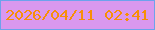 文字の大きさ：4、枠の色：6da2ec、背景の色：da98ee、文字の色：f78f07 無料ブログパーツのブログ時計