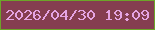 文字の大きさ：1、枠の色：6da529、背景の色：853e50、文字の色：e5a5e3 無料ブログパーツのブログ時計