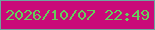文字の大きさ：3、枠の色：6da59e、背景の色：c90979、文字の色：65cf5b 無料ブログパーツのブログ時計