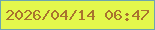 文字の大きさ：4、枠の色：6da5ae、背景の色：e4f74c、文字の色：a9732e 無料ブログパーツのブログ時計