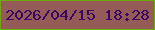 文字の大きさ：5、枠の色：6da80c、背景の色：955b56、文字の色：3d0563 無料ブログパーツのブログ時計