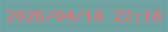 文字の大きさ：4、枠の色：6da8ad、背景の色：70a3a0、文字の色：f06d78 無料ブログパーツのブログ時計