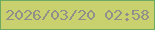 文字の大きさ：3、枠の色：6da961、背景の色：c8d16e、文字の色：918f89 無料ブログパーツのブログ時計