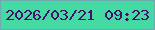 文字の大きさ：4、枠の色：6da9af、背景の色：45d9a3、文字の色：450e6f 無料ブログパーツのブログ時計