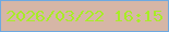 文字の大きさ：5、枠の色：6da9e1、背景の色：d6b6a6、文字の色：a8ec26 無料ブログパーツのブログ時計