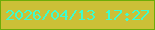 文字の大きさ：4、枠の色：6dac08、背景の色：cbc037、文字の色：3cfccf 無料ブログパーツのブログ時計