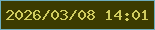文字の大きさ：1、枠の色：6dadbe、背景の色：3c3b00、文字の色：d0cc5f 無料ブログパーツのブログ時計