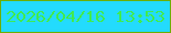 文字の大きさ：2、枠の色：6dae02、背景の色：23dbfd、文字の色：40ea54 無料ブログパーツのブログ時計