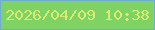 文字の大きさ：3、枠の色：6daecf、背景の色：7fd365、文字の色：d9ed75 無料ブログパーツのブログ時計