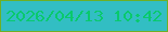 文字の大きさ：3、枠の色：6daf25、背景の色：32bec3、文字の色：09c96d 無料ブログパーツのブログ時計