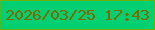 文字の大きさ：4、枠の色：6db103、背景の色：00d072、文字の色：836802 無料ブログパーツのブログ時計