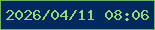 文字の大きさ：4、枠の色：6db163、背景の色：03285b、文字の色：96d979 無料ブログパーツのブログ時計