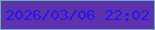 文字の大きさ：5、枠の色：6db1ae、背景の色：5e31ae、文字の色：2913ea 無料ブログパーツのブログ時計