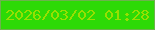 文字の大きさ：5、枠の色：6db24d、背景の色：2dda06、文字の色：97df02 無料ブログパーツのブログ時計
