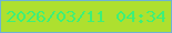 文字の大きさ：4、枠の色：6db3d4、背景の色：aee02f、文字の色：3ef077 無料ブログパーツのブログ時計
