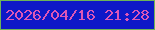 文字の大きさ：2、枠の色：6db458、背景の色：0e18c8、文字の色：dd57b6 無料ブログパーツのブログ時計