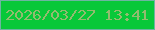 文字の大きさ：1、枠の色：6db5a1、背景の色：08c839、文字の色：93bb6f 無料ブログパーツのブログ時計