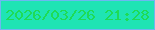 文字の大きさ：4、枠の色：6db7f1、背景の色：1fe4b4、文字の色：1edb56 無料ブログパーツのブログ時計
