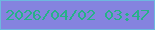 文字の大きさ：4、枠の色：6db8df、背景の色：8583df、文字の色：27b188 無料ブログパーツのブログ時計