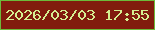 文字の大きさ：1、枠の色：6db93a、背景の色：811b0d、文字の色：d5ef91 無料ブログパーツのブログ時計