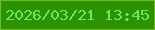 文字の大きさ：2、枠の色：6dbe24、背景の色：2c9203、文字の色：66ea5e 無料ブログパーツのブログ時計