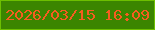文字の大きさ：5、枠の色：6dbf01、背景の色：3b8500、文字の色：f65d20 無料ブログパーツのブログ時計