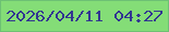 文字の大きさ：5、枠の色：6dc174、背景の色：84dd77、文字の色：323691 無料ブログパーツのブログ時計