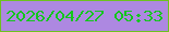 文字の大きさ：1、枠の色：6dc21f、背景の色：ad88e1、文字の色：13c61d 無料ブログパーツのブログ時計