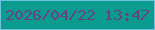文字の大きさ：4、枠の色：6dc2de、背景の色：0b9c8f、文字の色：6a4183 無料ブログパーツのブログ時計
