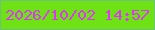 文字の大きさ：2、枠の色：6dc379、背景の色：6ee214、文字の色：df36f4 無料ブログパーツのブログ時計