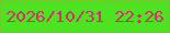文字の大きさ：1、枠の色：6dcc2c、背景の色：4ee322、文字の色：cc3564 無料ブログパーツのブログ時計